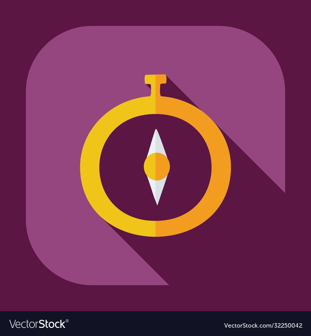 Flat modern design with shadow icons compass
