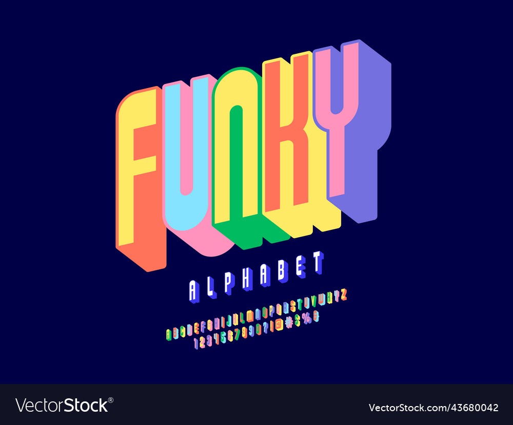 Groovy font Royalty Free Vector Image - VectorStock