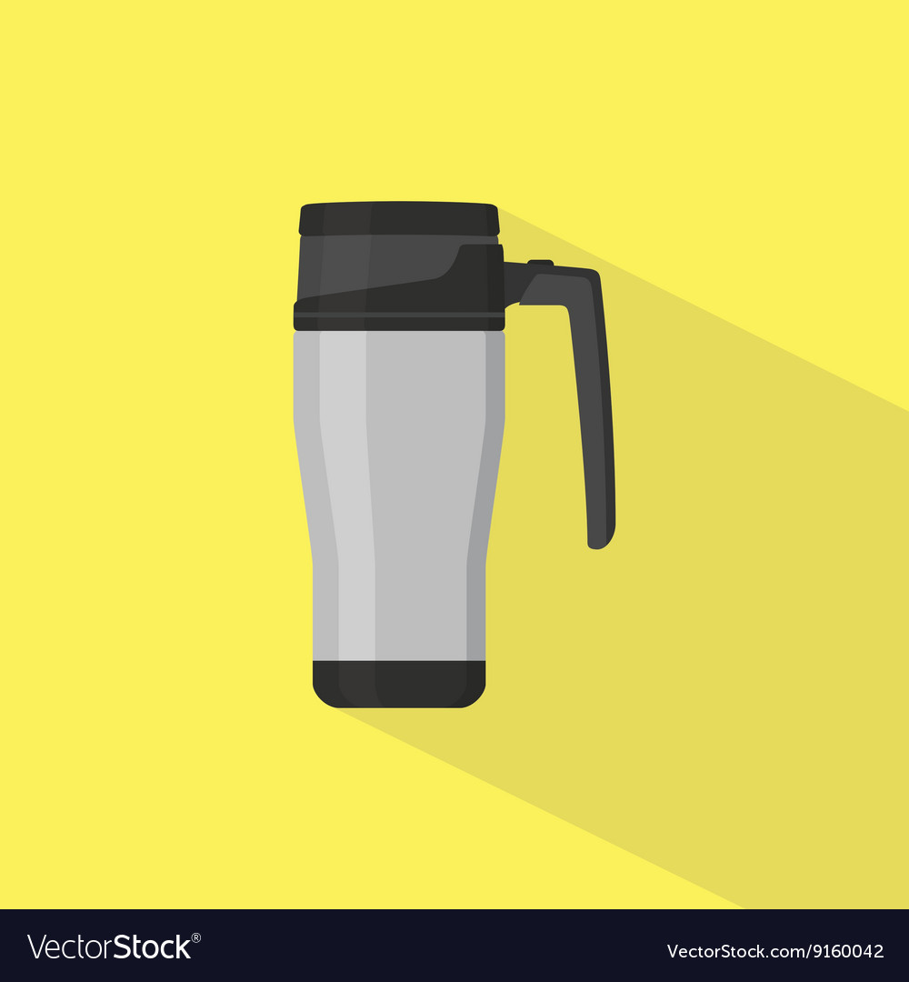 Metal glass to store warm water single isolated Vector Image