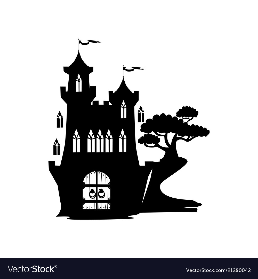 Silhouette A Fairy Castle Royalty Free Vector Image