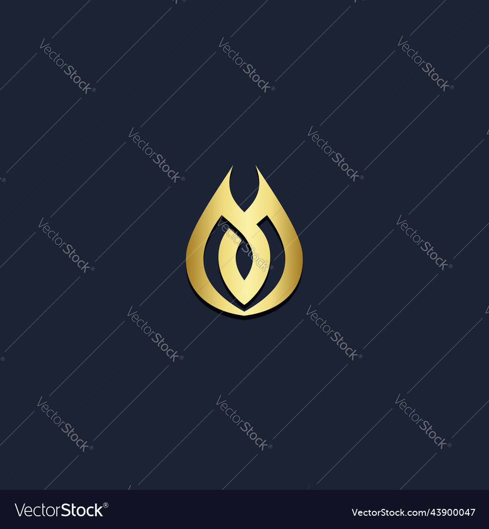 Abstract droplet gold logo Royalty Free Vector Image