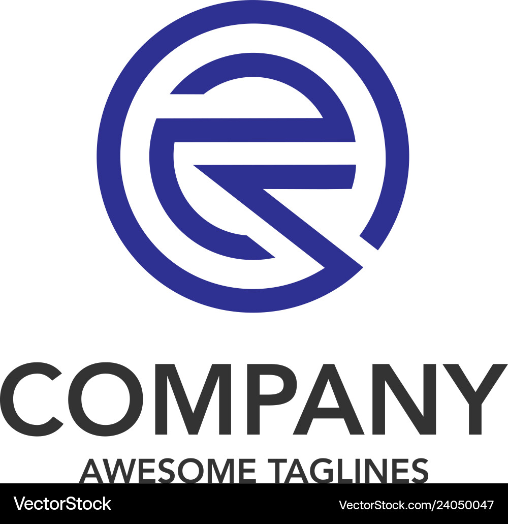 Creative initial letter e circle color logo Vector Image