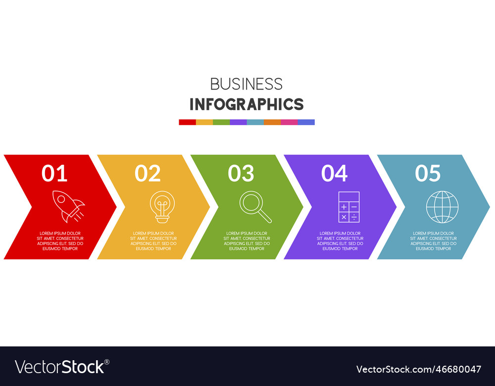 Infographics Design Template And Icons With 5 Vector Image