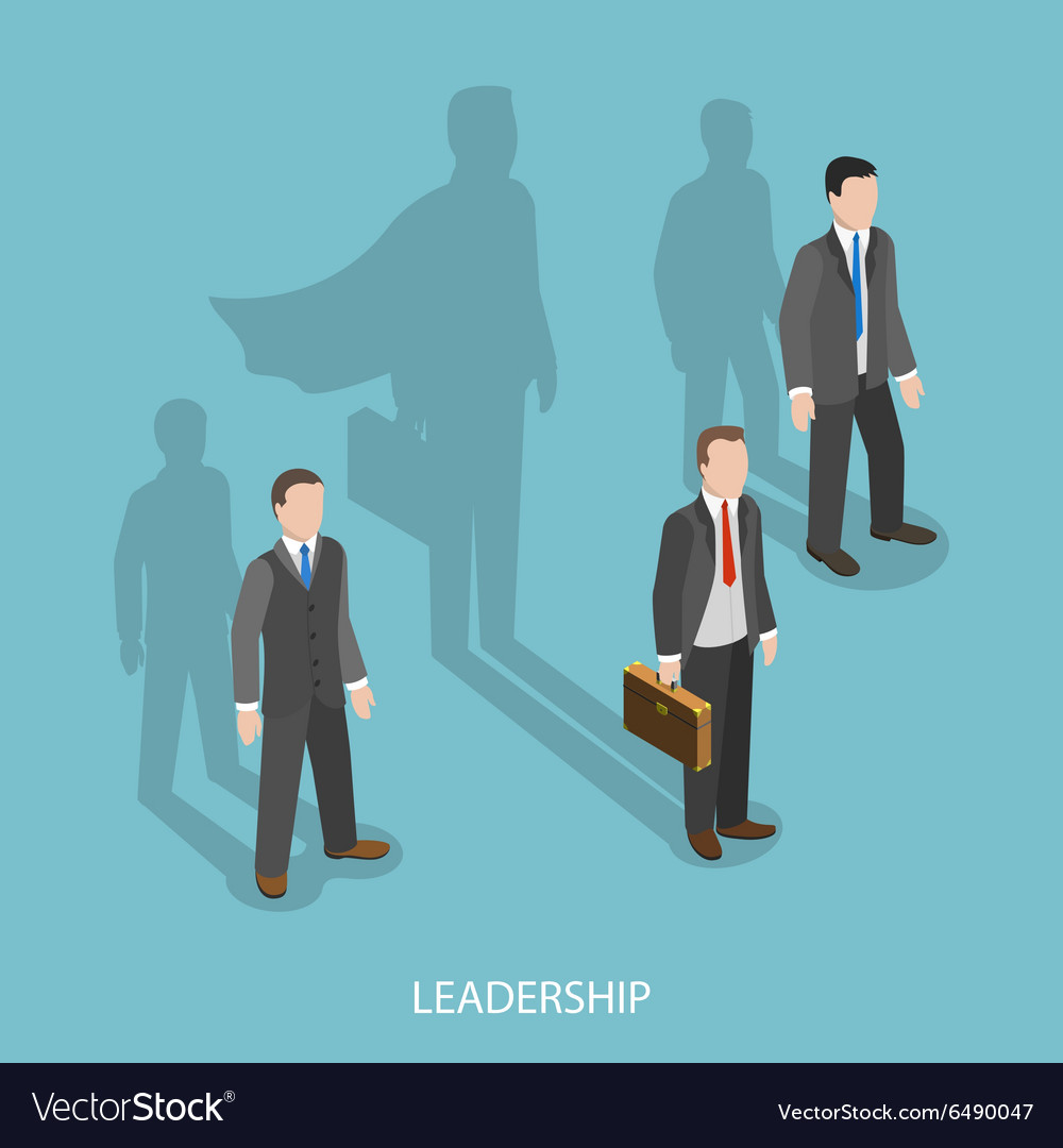 Leadership isometric flat concept Royalty Free Vector Image