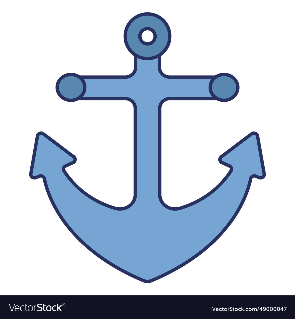 Simple anchor color stroke element Royalty Free Vector Image