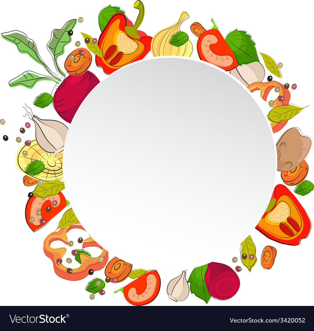 Background with bright healthy vegetables Vector Image