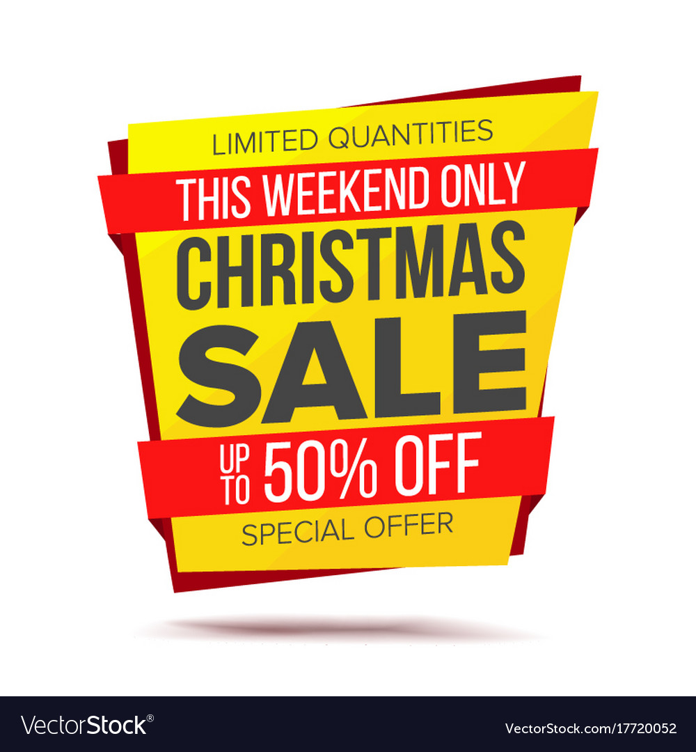 Christmas sale banner discount up to 50 Royalty Free Vector