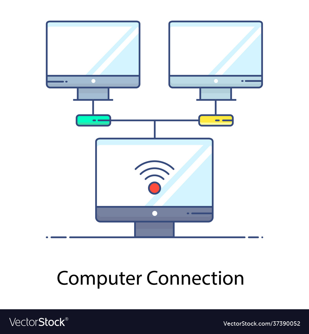 Computer connection Royalty Free Vector Image VectorStock