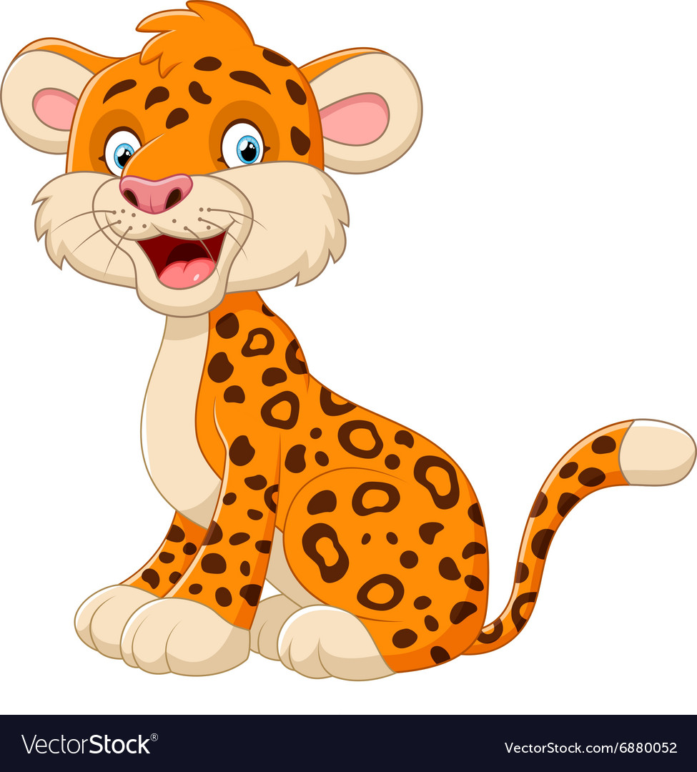 Cute cheetah posing cartoon Royalty Free Vector Image