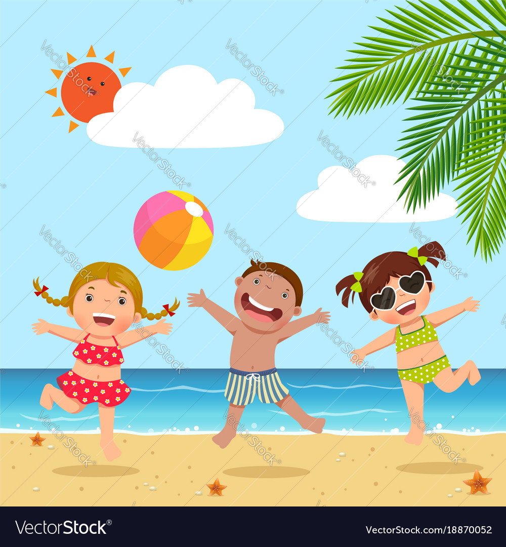 Jumping kids Royalty Free Vector Image - VectorStock