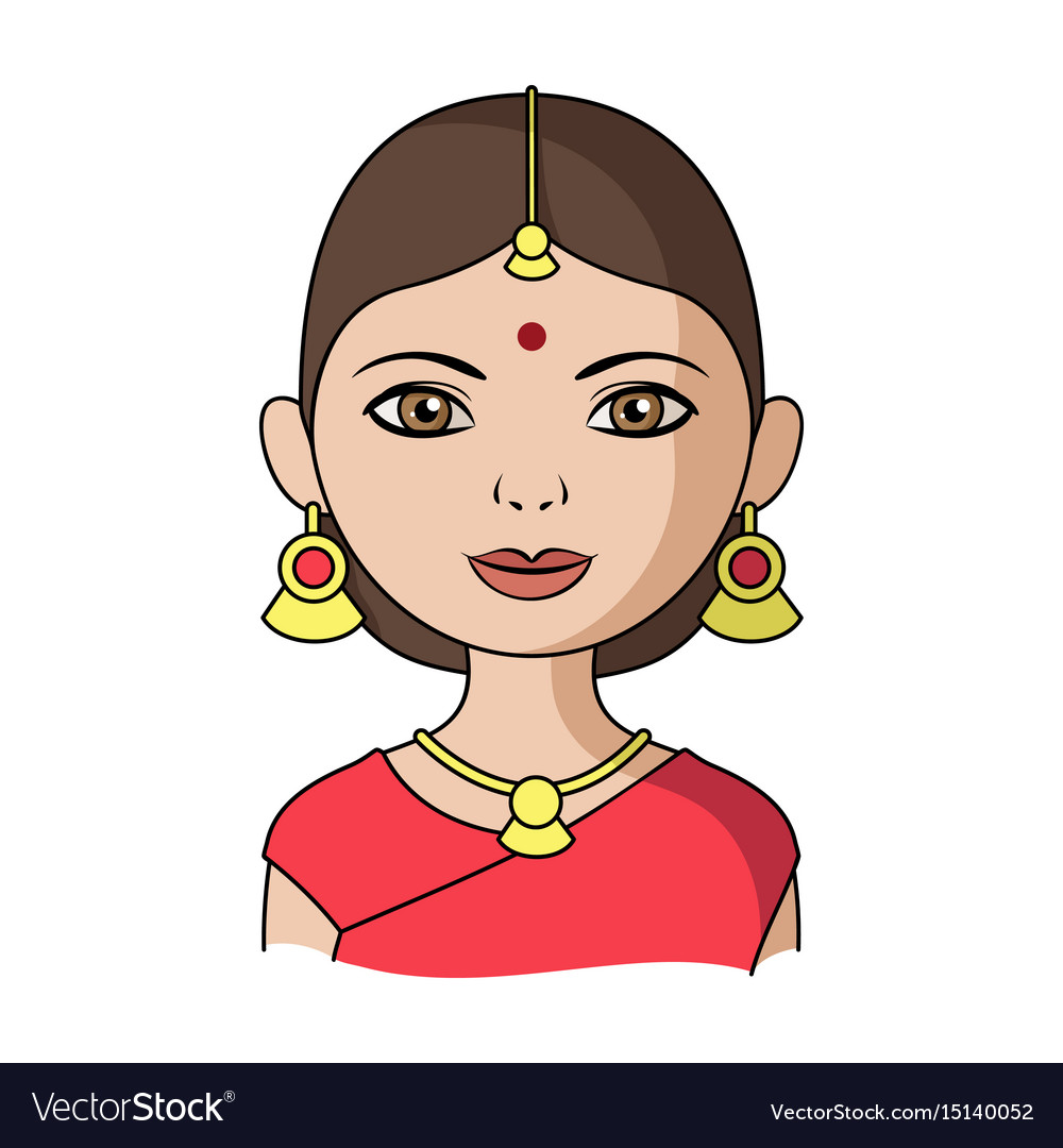 Hindu womanhuman race single icon in cartoon Vector Image