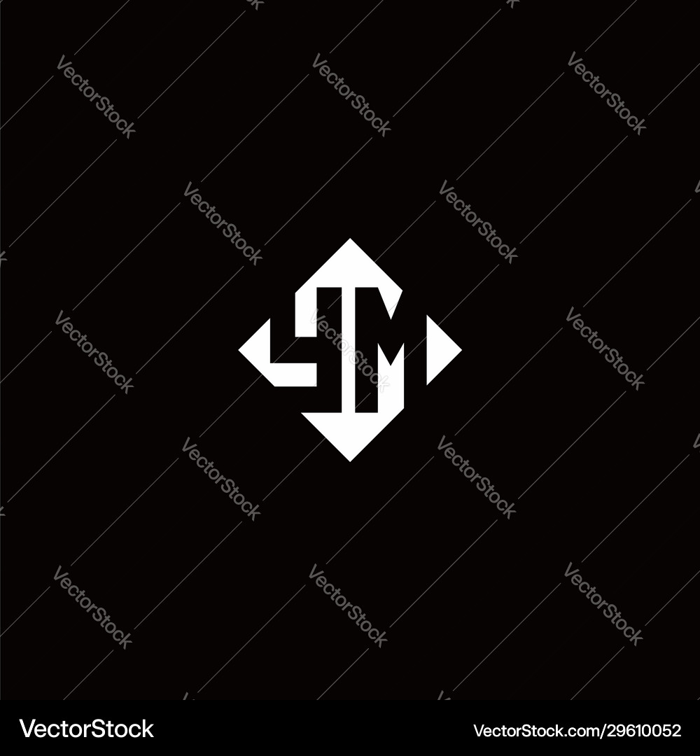 Monogram logo design with diamond square shape Vector Image