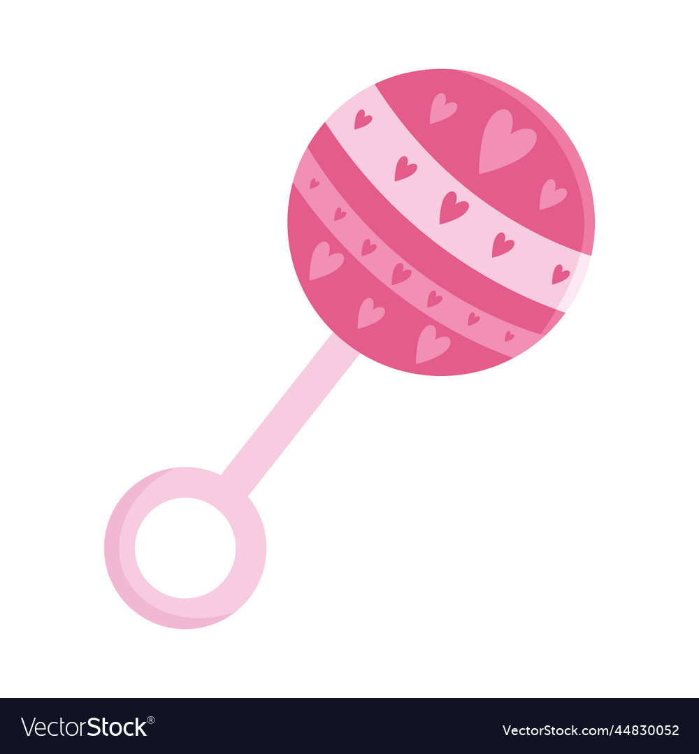 Pink rattle icon Royalty Free Vector Image - VectorStock