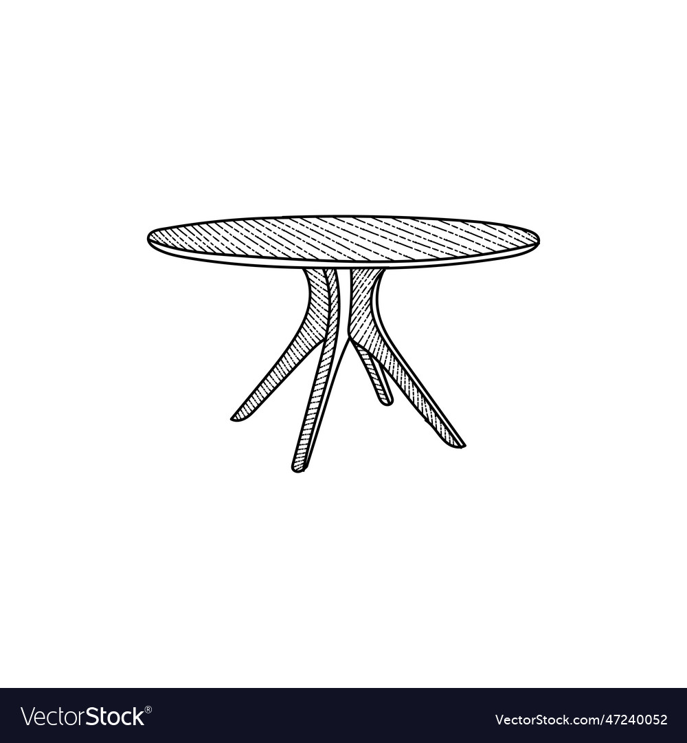 Round table line art creative logo Royalty Free Vector Image