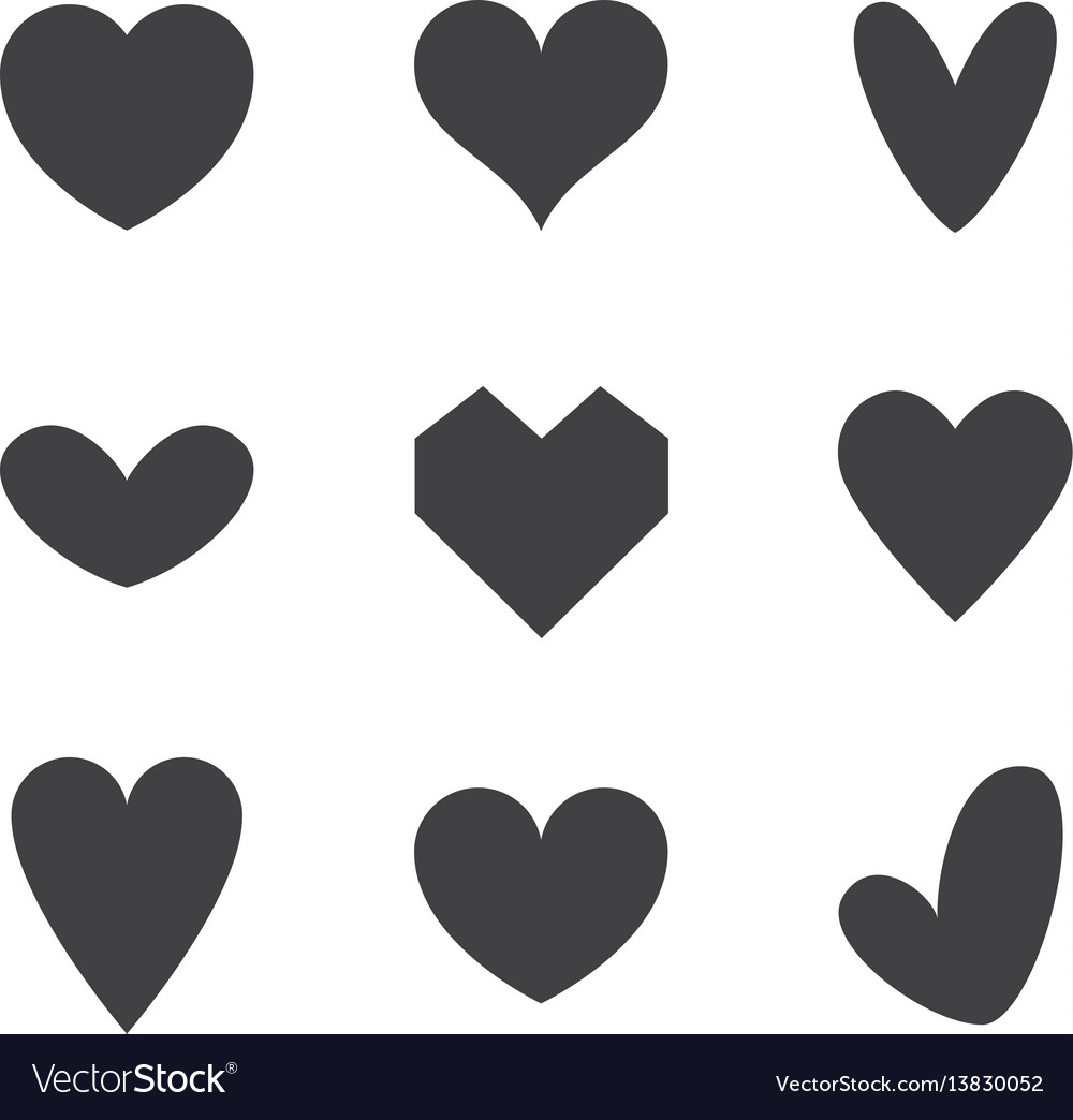 Set of heart icons Royalty Free Vector Image - VectorStock