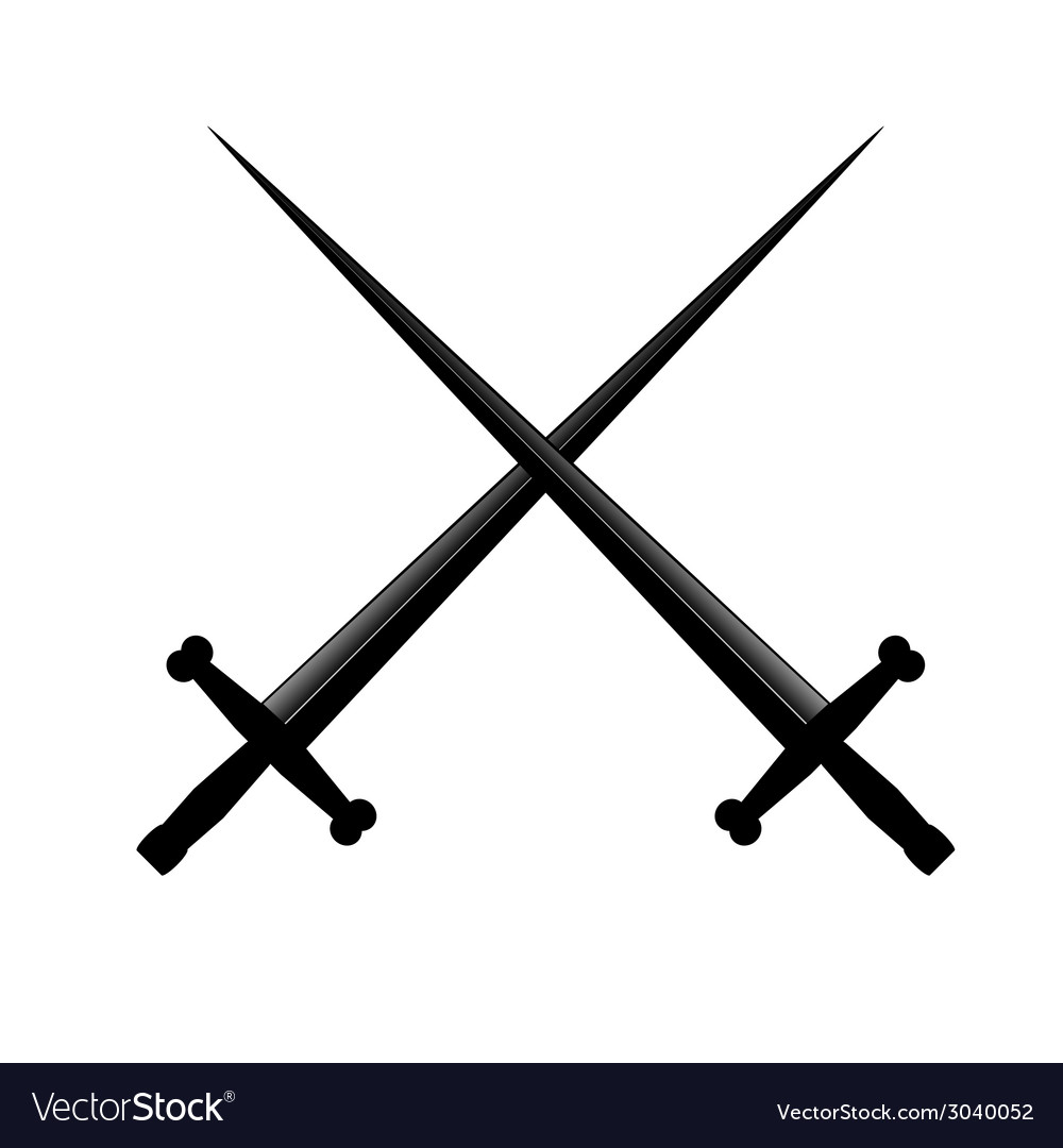 Sword two Royalty Free Vector Image - VectorStock