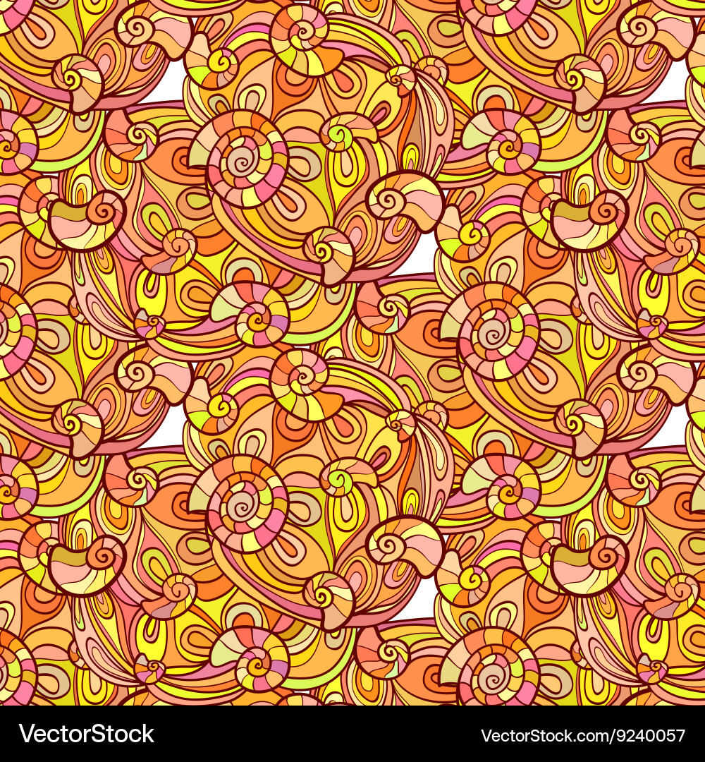 Autumn seashell pattern Royalty Free Vector Image