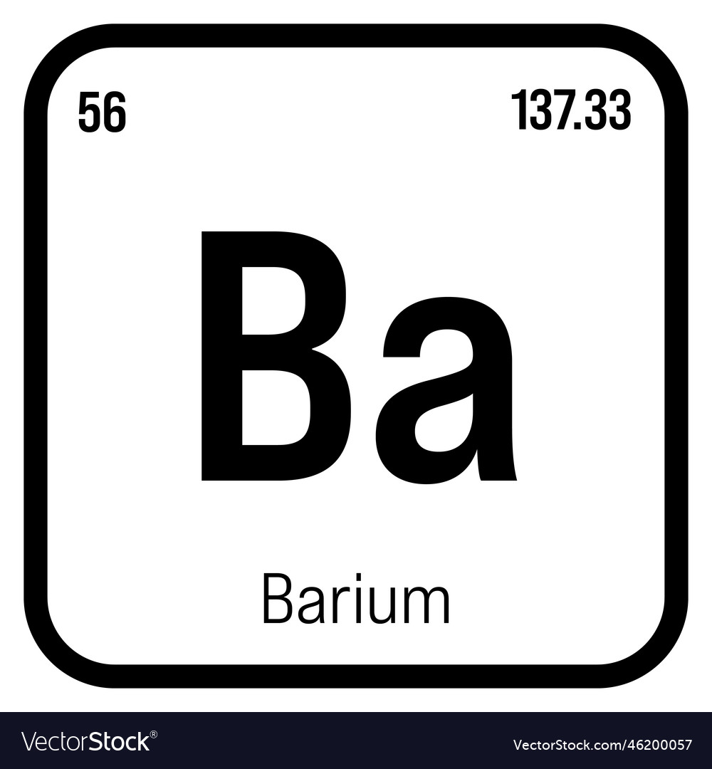 Barium ba periodic table element Royalty Free Vector Image