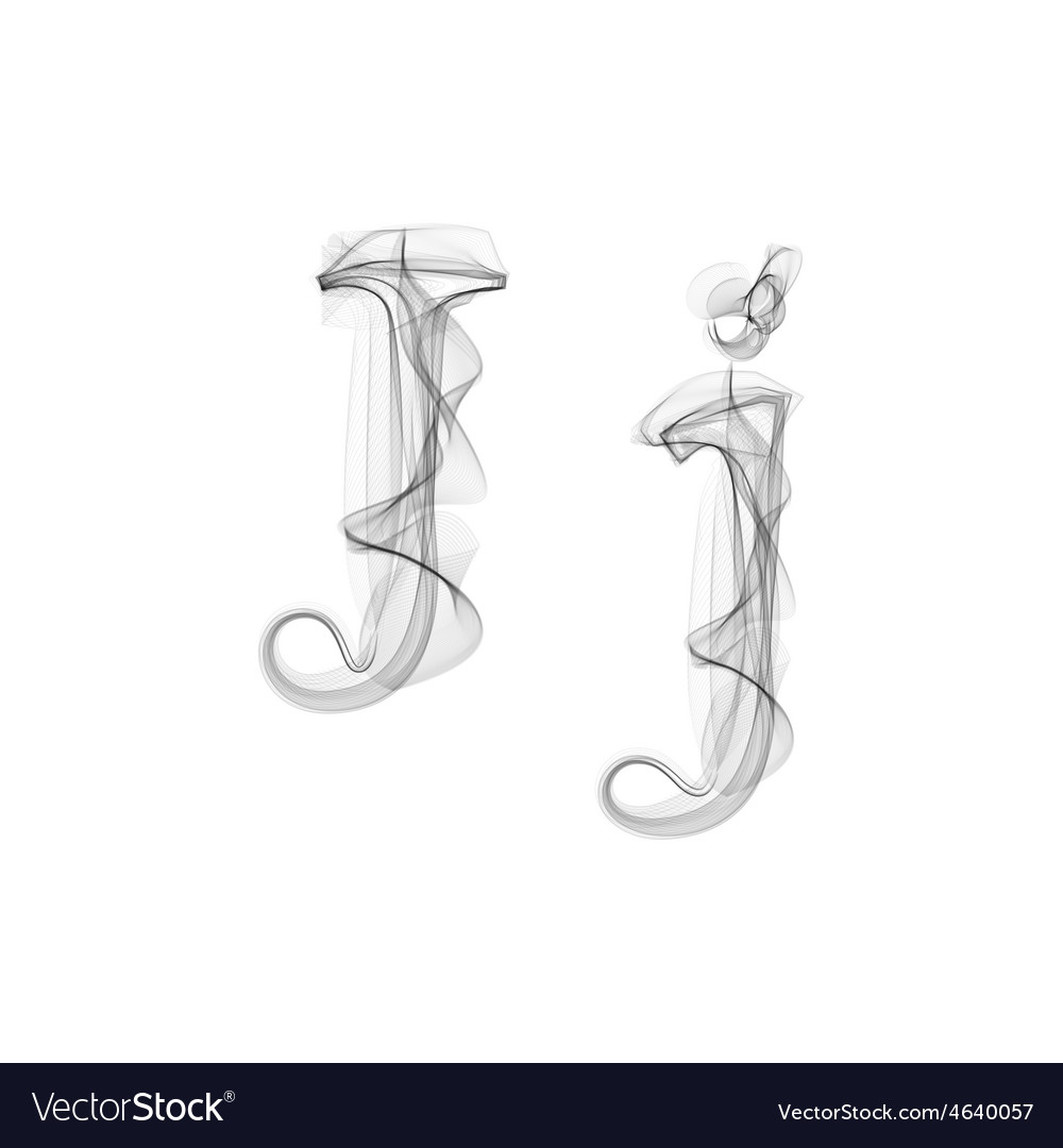 Black smoke font letter j Royalty Free Vector Image