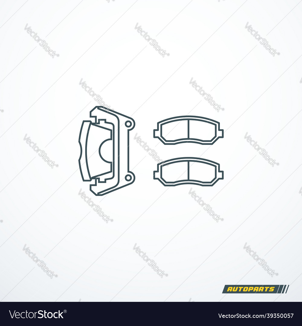 Caliper and brake pads icons icon set Royalty Free Vector