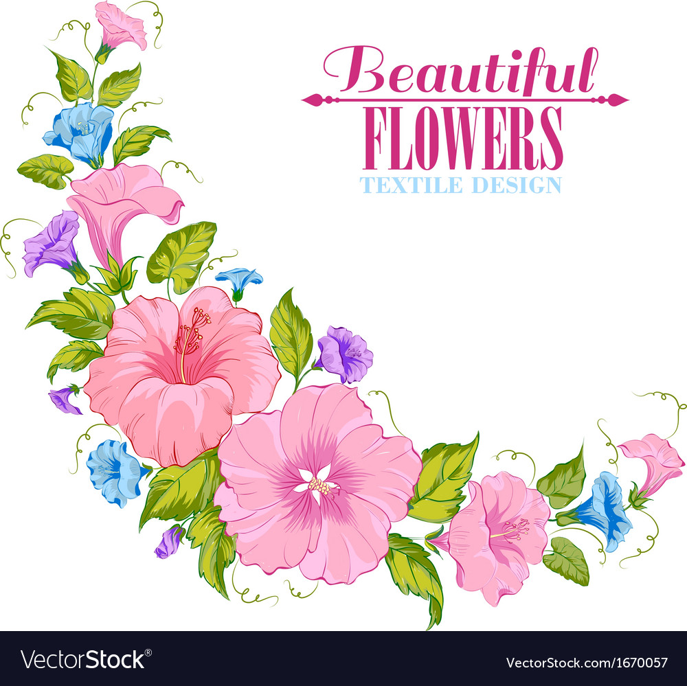 Color garland of flowers Royalty Free Vector Image