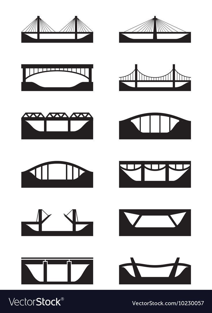 different types of bridges royalty free vector image types of bridges