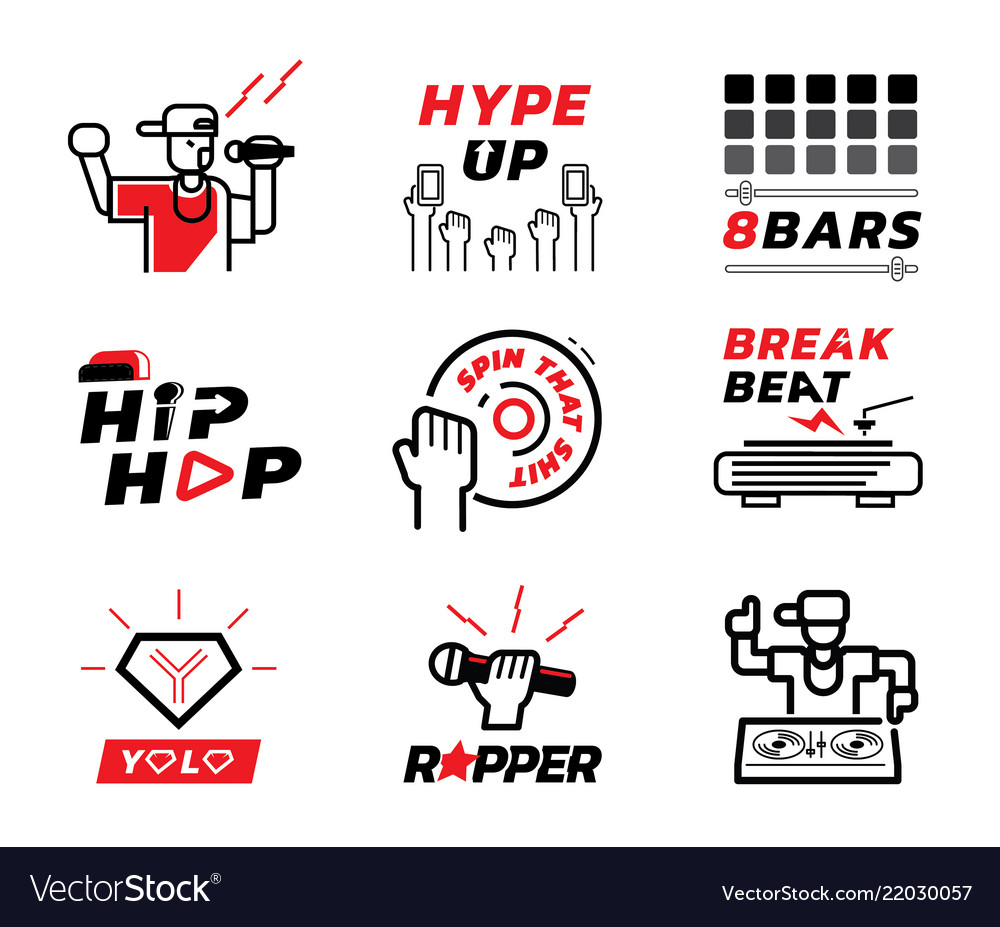 Hip Hop Music Element Vector Image Hip Hop Music Element Vector Image