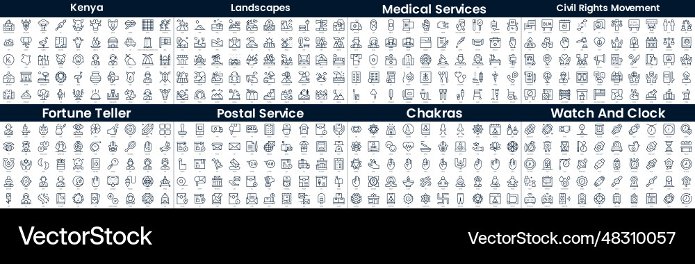 Linear style icons pack in this bundle include Vector Image