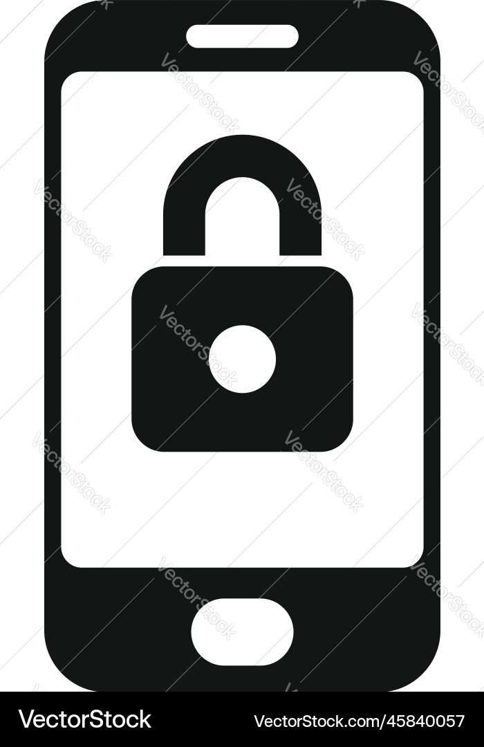 Phone lock icon simple hacker error Royalty Free Vector