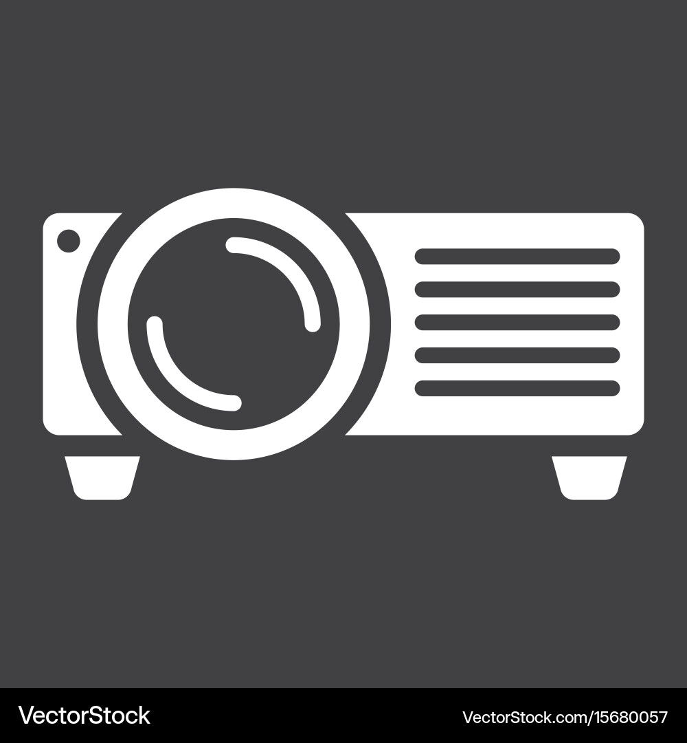 Projector solid icon presentation and meeting Vector Image