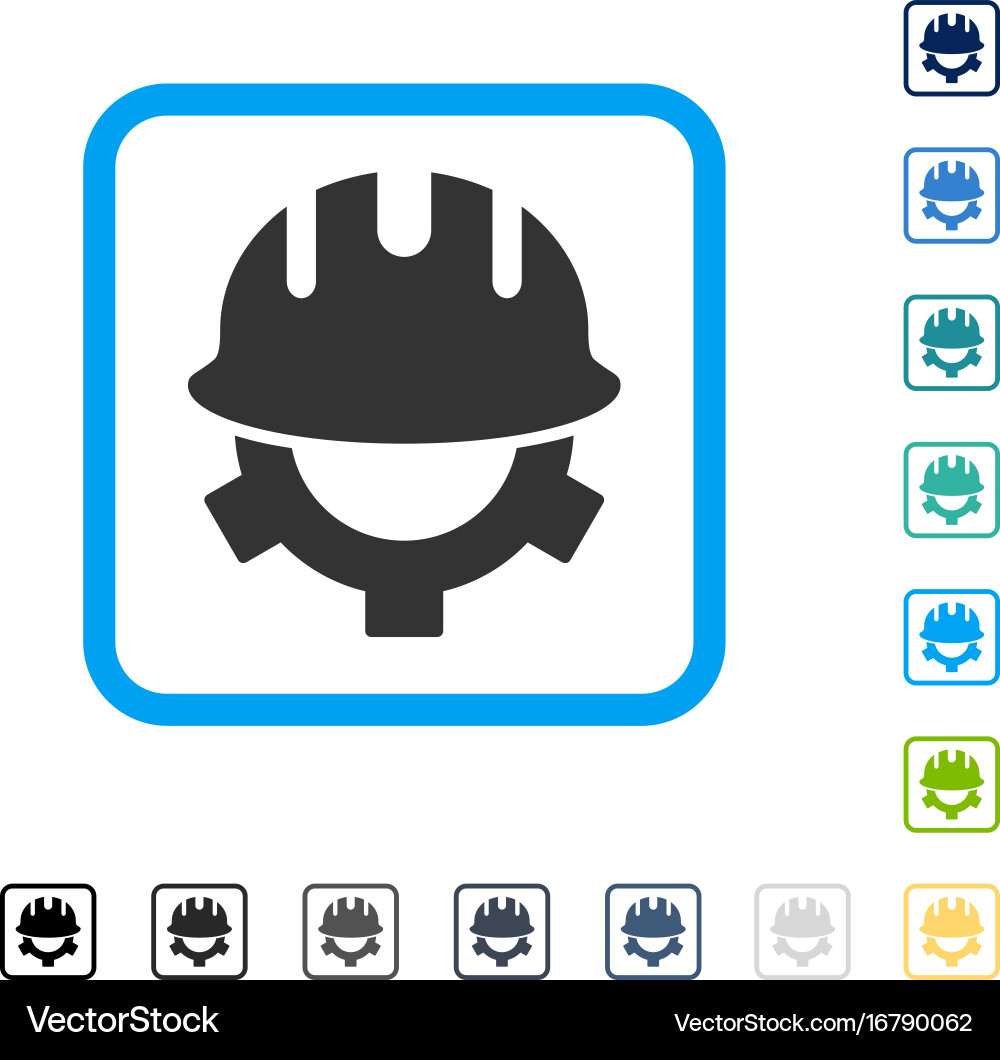 Development helmet framed icon Royalty Free Vector Image