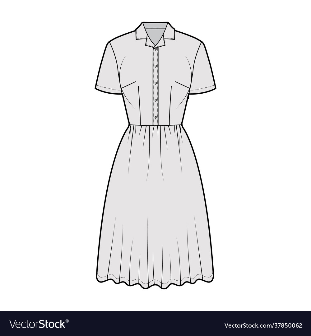 Dress house shirt technical fashion Royalty Free Vector