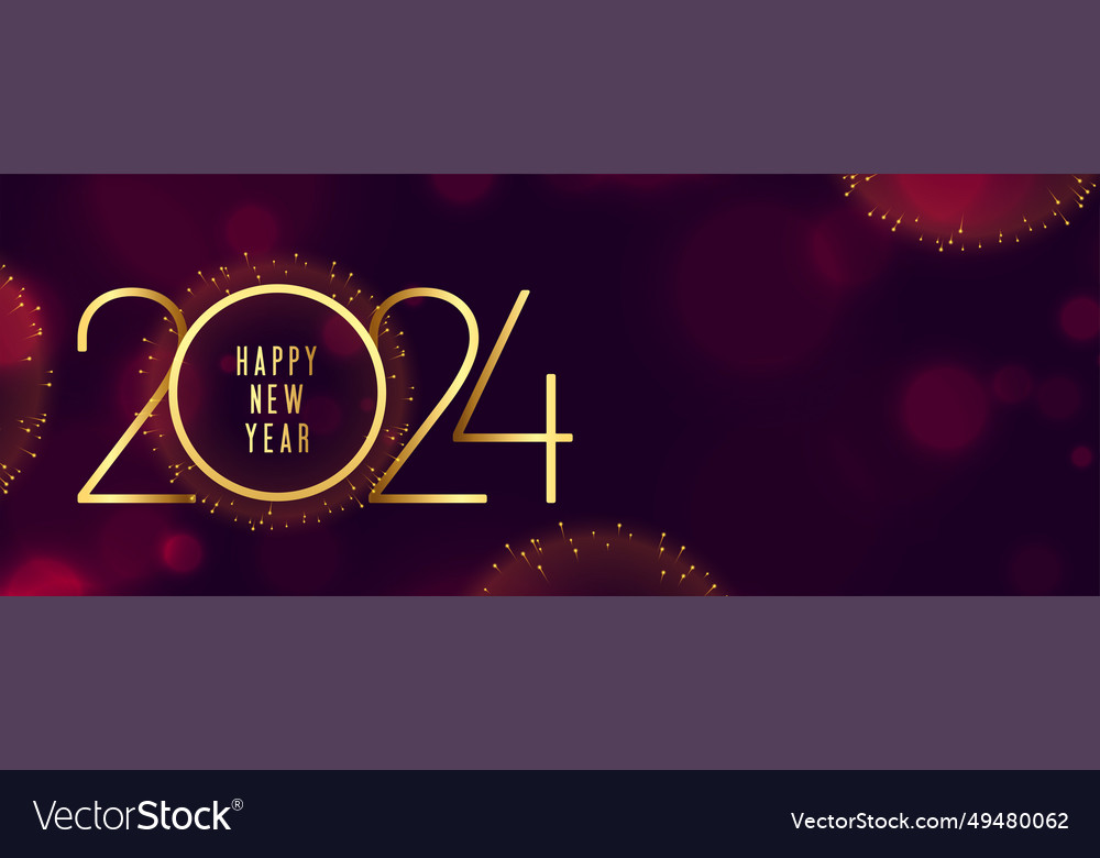 Happy new year 2024 invitation wallpaper Vector Image