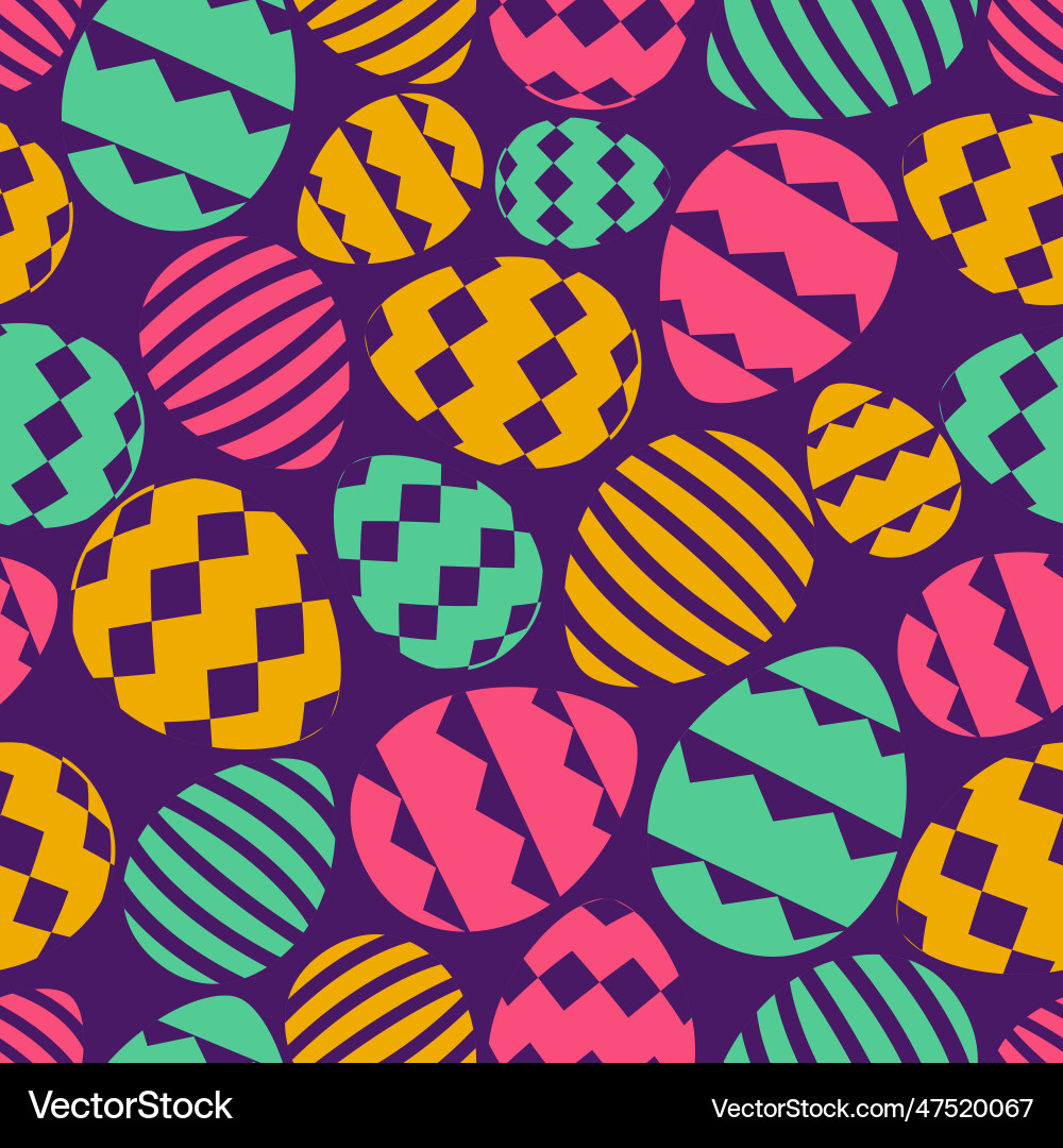 Easter eggs seamless pattern for banner Royalty Free Vector