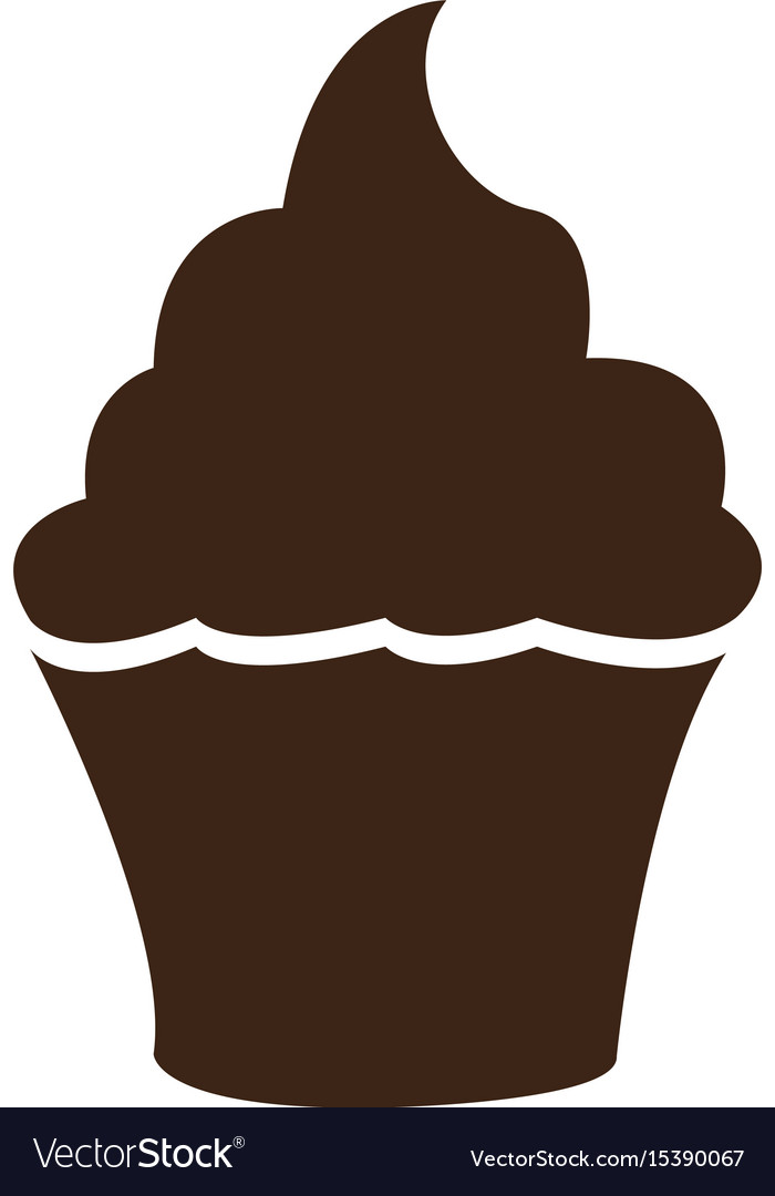 Isolated cupcake silhouette Royalty Free Vector Image