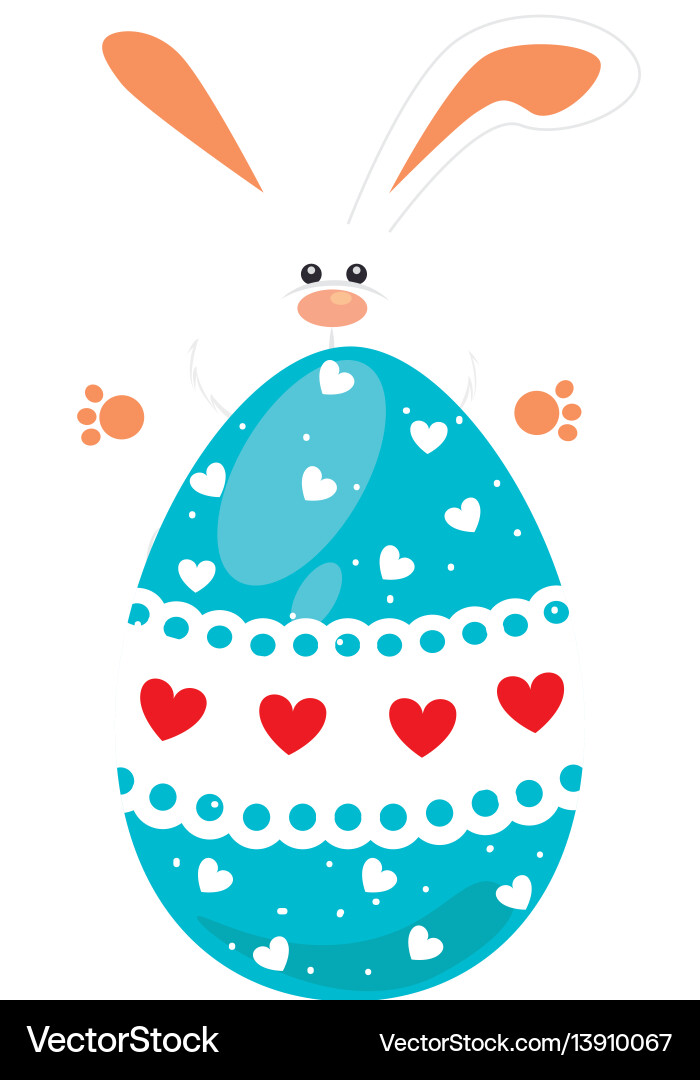 Rabbit holding big easter eggs design Royalty Free Vector