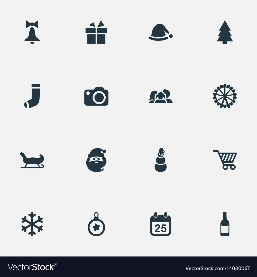 Set of simple christmas icons Royalty Free Vector Image