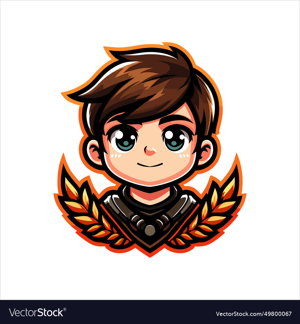 Young boy mascot logo design Royalty Free Vector Image