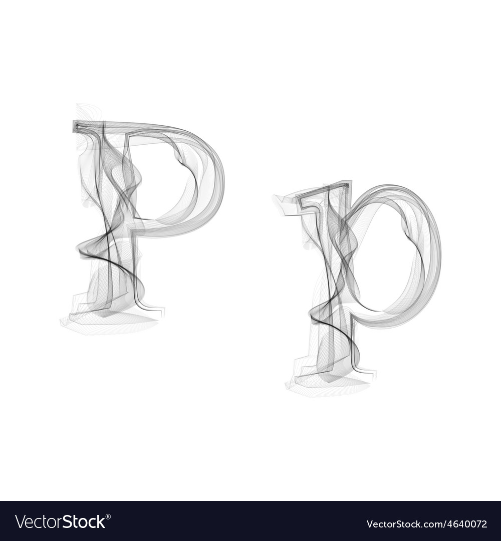 black smoke font letter p royalty free vector image smoke letters font