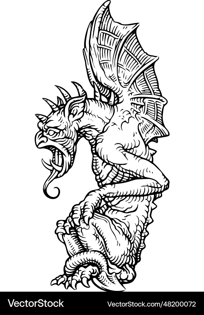 Gargoyle architectural decoration of medieval Vector Image