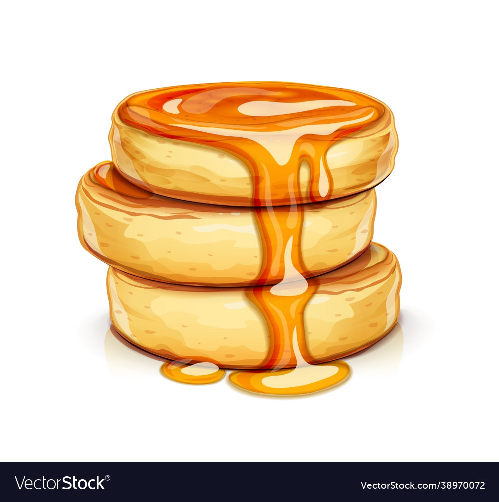 Pancake with honey Royalty Free Vector Image - VectorStock