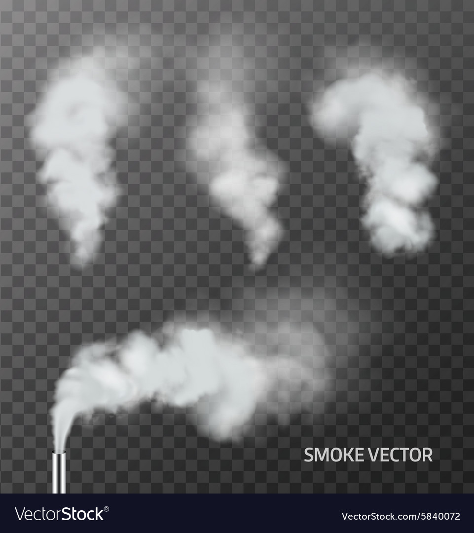 Premium Vector  Set of several realistic transparent smoke or