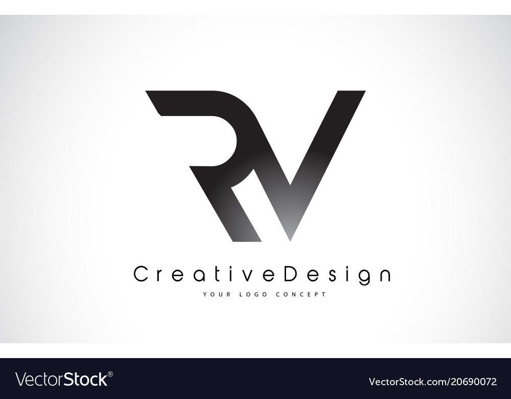 Rv r v letter logo design creative icon modern Vector Image