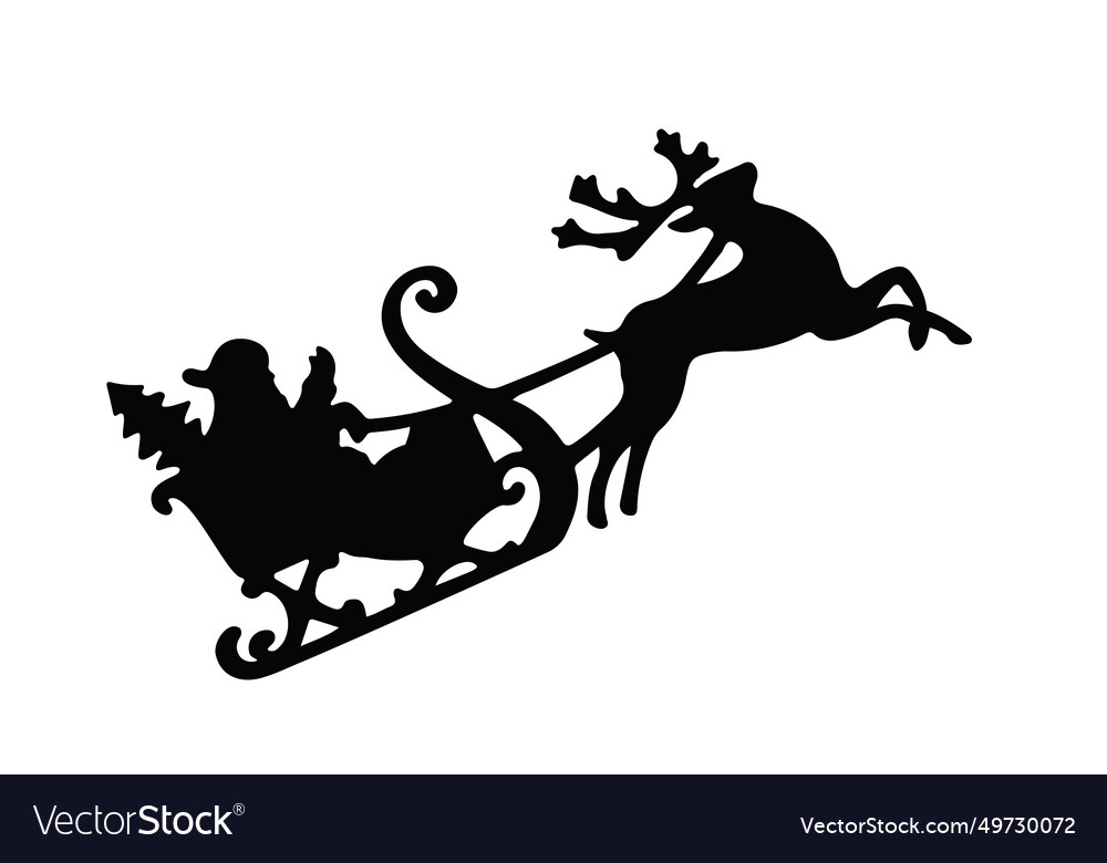 Santa on his carriage and reindeer Royalty Free Vector Image