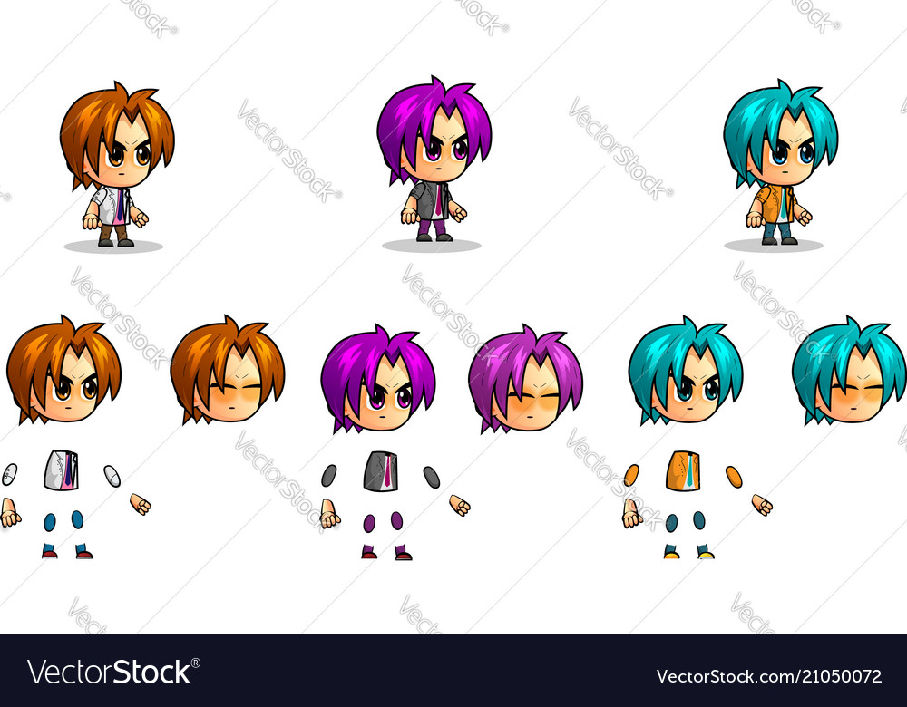 Small boy character kit Royalty Free Vector Image