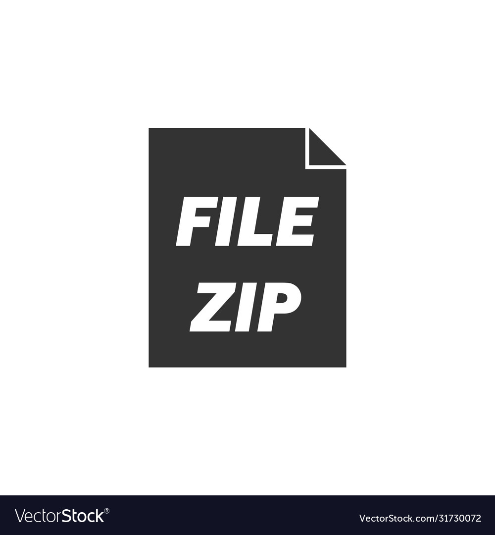 Zip file icon flat Royalty Free Vector Image - VectorStock