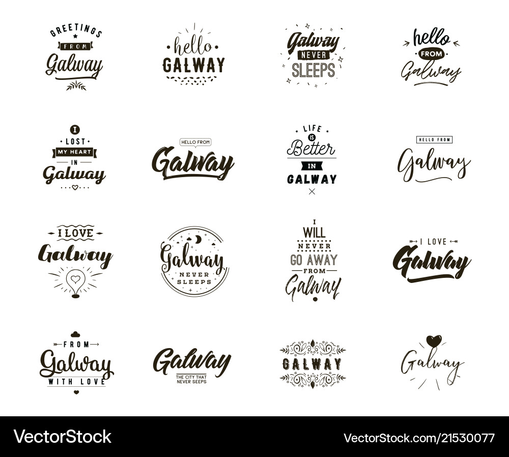 Greeting cards design isolated logos typography Vector Image