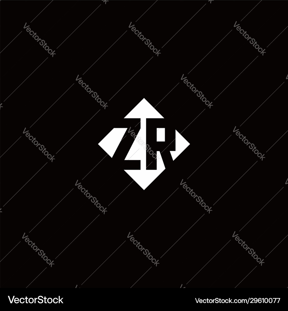 Monogram logo design with diamond square shape Vector Image