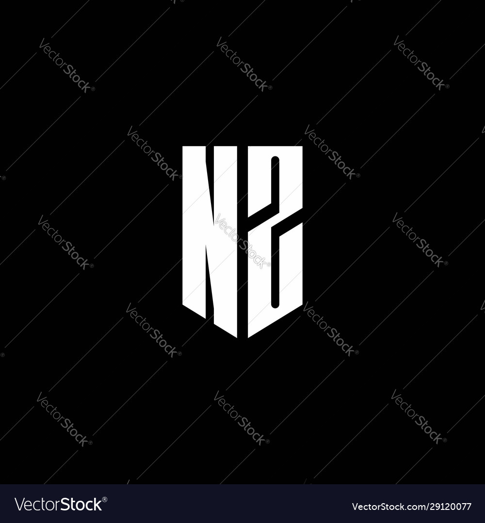 Nz logo monogram with emblem style isolated Vector Image