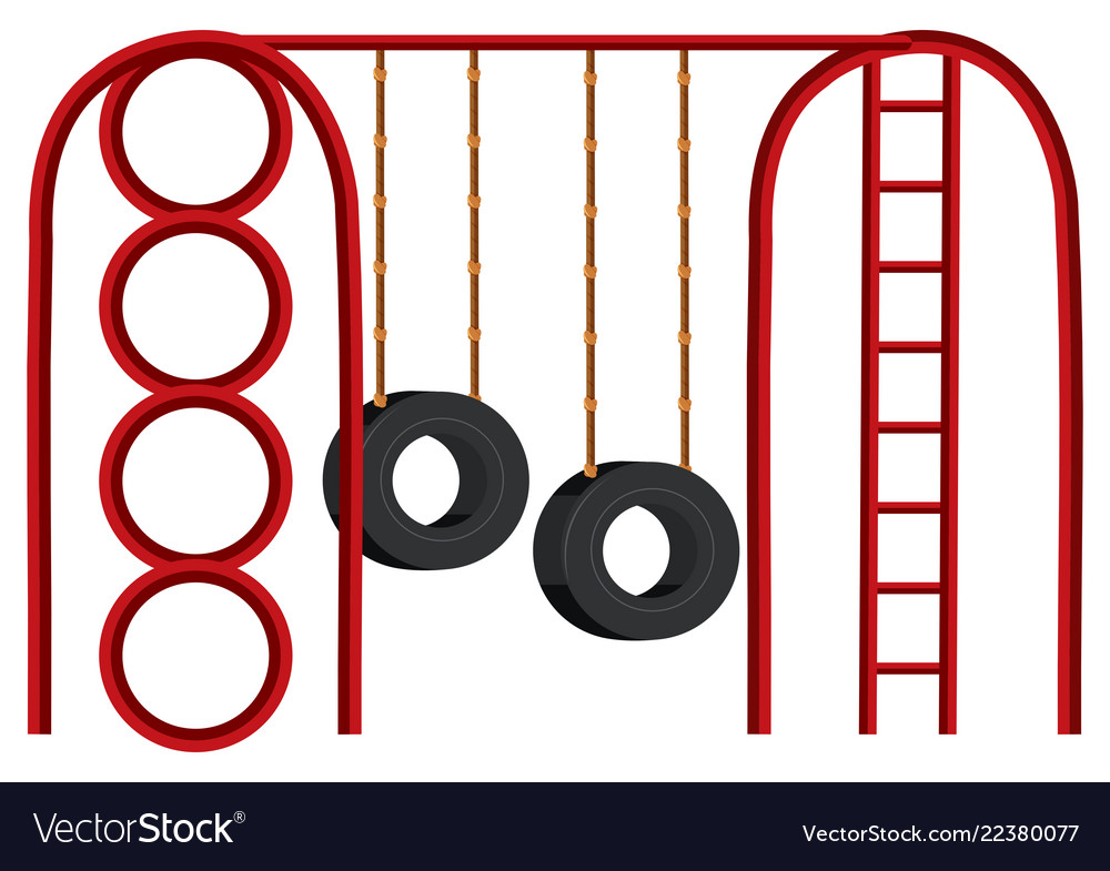 Playground monkey bar white background Royalty Free Vector